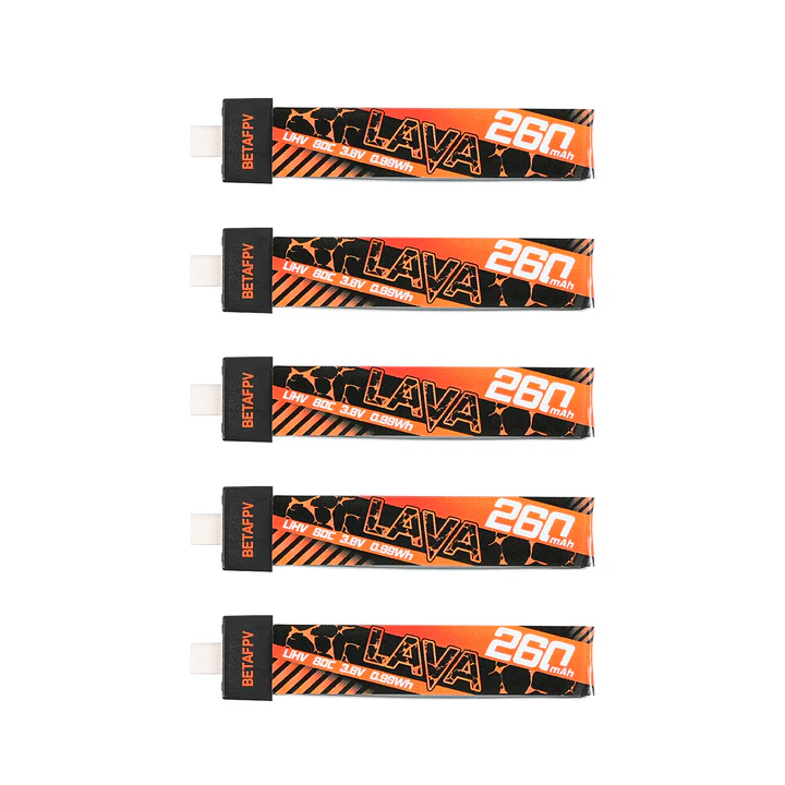 Батарея BetaFPV LAVA Series 1S 260 mAh 3.8V 80C BT2.0 5 шт.