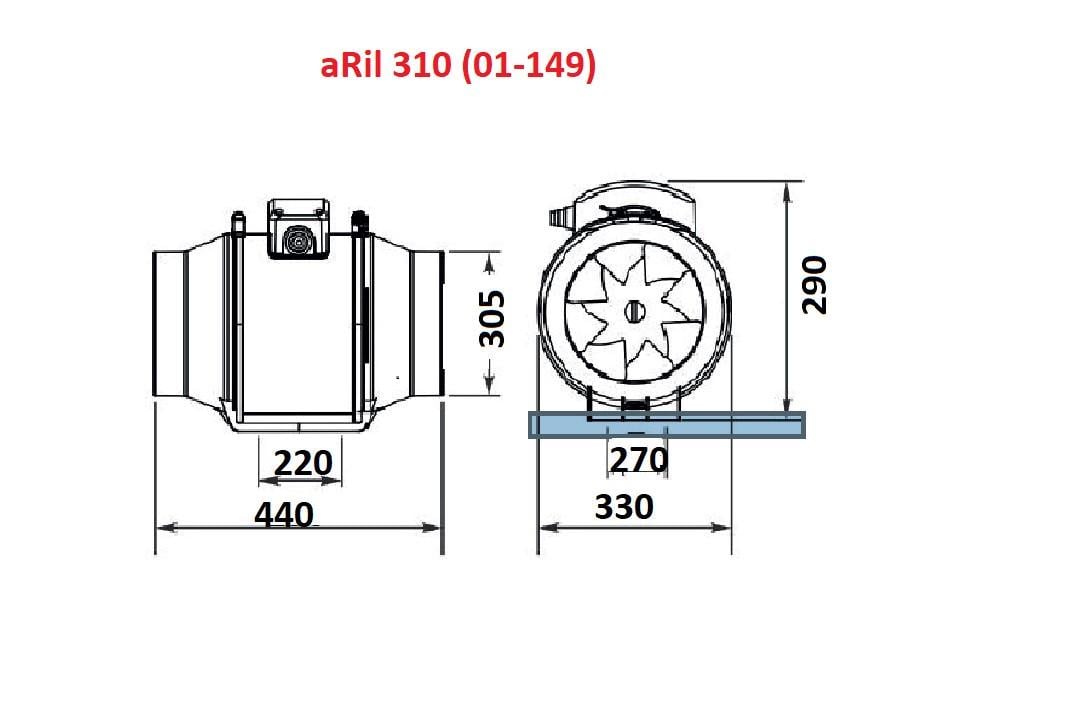 Вентилятор витяжний канальний AirRoxy aRil 310 Білий (01-149) - фото 7 Вентилятор витяжний канальний AirRoxy aRil 310 Білий (01-149) - фото 7