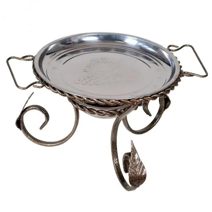 Блюдо подставка для разогрева шашлыка мяса с крышкой 28 см (250 Pri)