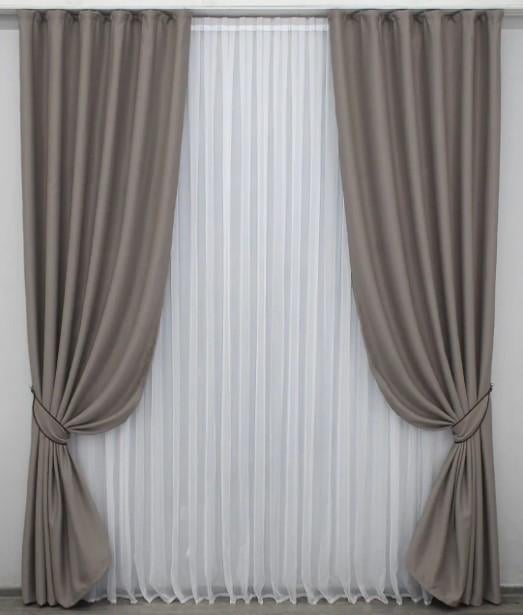 Комплект штор у вітальню Bagema Rvs блекаут 1,5х2,7 м 2 шт. Какао (1242ш) - фото 1 Комплект штор у вітальню Bagema Rvs блекаут 1,5х2,7 м 2 шт. Какао (1242ш) - фото 1