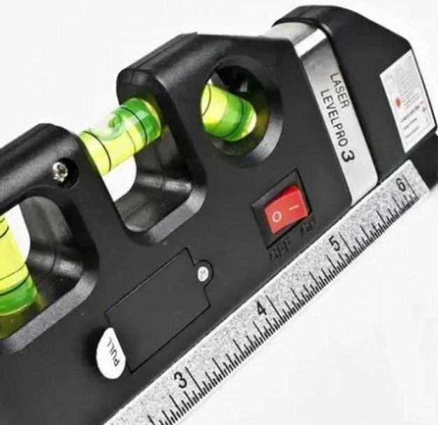 Лазерный уровень Laser Level Pro 3 со встроенной рулеткой на батарейках (LL-445) - фото 4