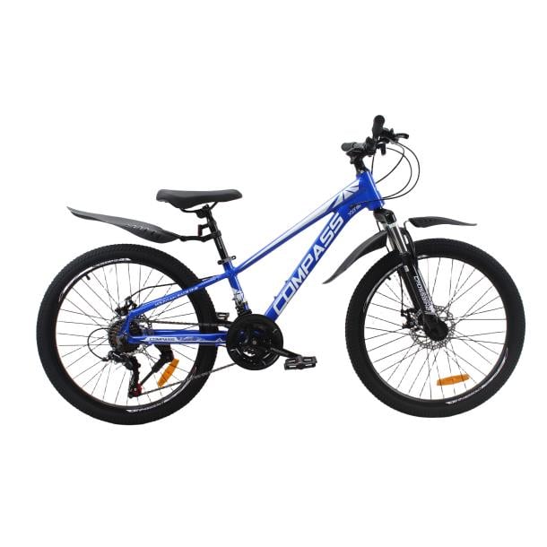 Велосипед CrossBike COMPASS 24" 11" Синій/Білий (587) Велосипед CrossBike COMPASS 24" 11" Синій/Білий (587)