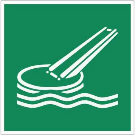 Знак Морской эвакуационный трап Зеленый (д-9079)