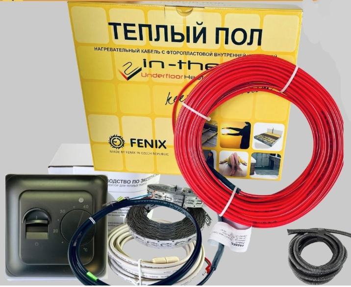 Комплект теплого пола в стяжку In-Therm ECO PDSV20 1080 Вт 5,3-8,5 м2 с механическим терморегулятором Черный (51093) - фото 5