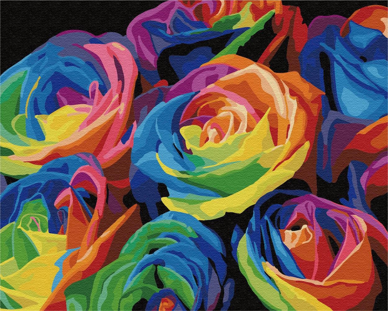 Картина по номерам Brushme G057 Радужные розы 40x50 см (1311300179)