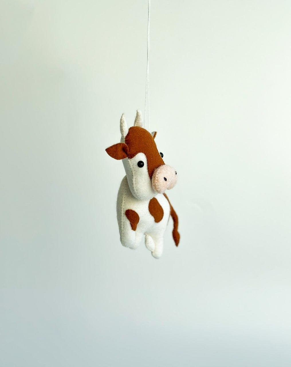 Мягкая игрушка фетровая корова ручная работа (29472343)