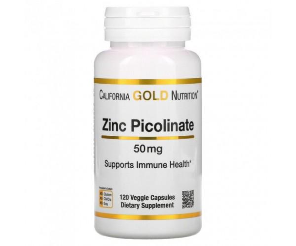 Пиколинат цинка California Gold Nutrition 50 мг 120 растительных капсул (CGN-01353)