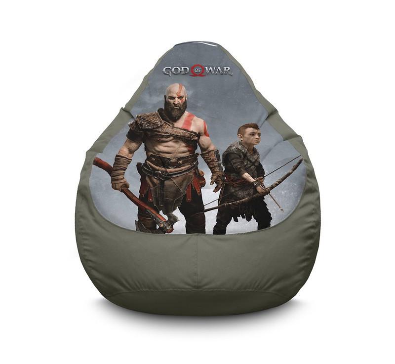 Крісло мішок iPuff God of War Kratos and son Оксфорд XXL 90х125 см Сірий