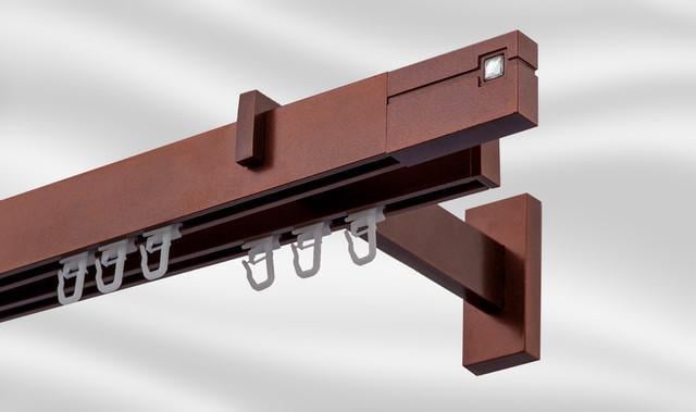 Карниз подвійний Plastidea Фінал Квадро з білим каменем Square Line 350 см Мідь - фото 1