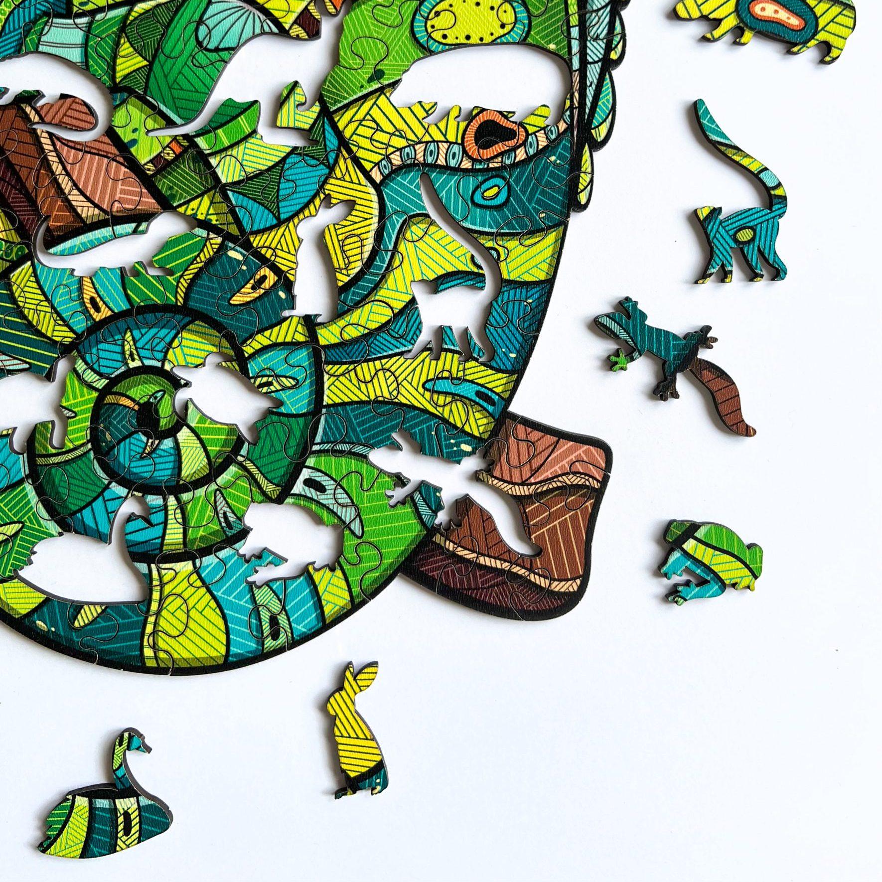 Пазл дерев'яний THEGRAVIX Хамелеон фігурний (28165013) - фото 5