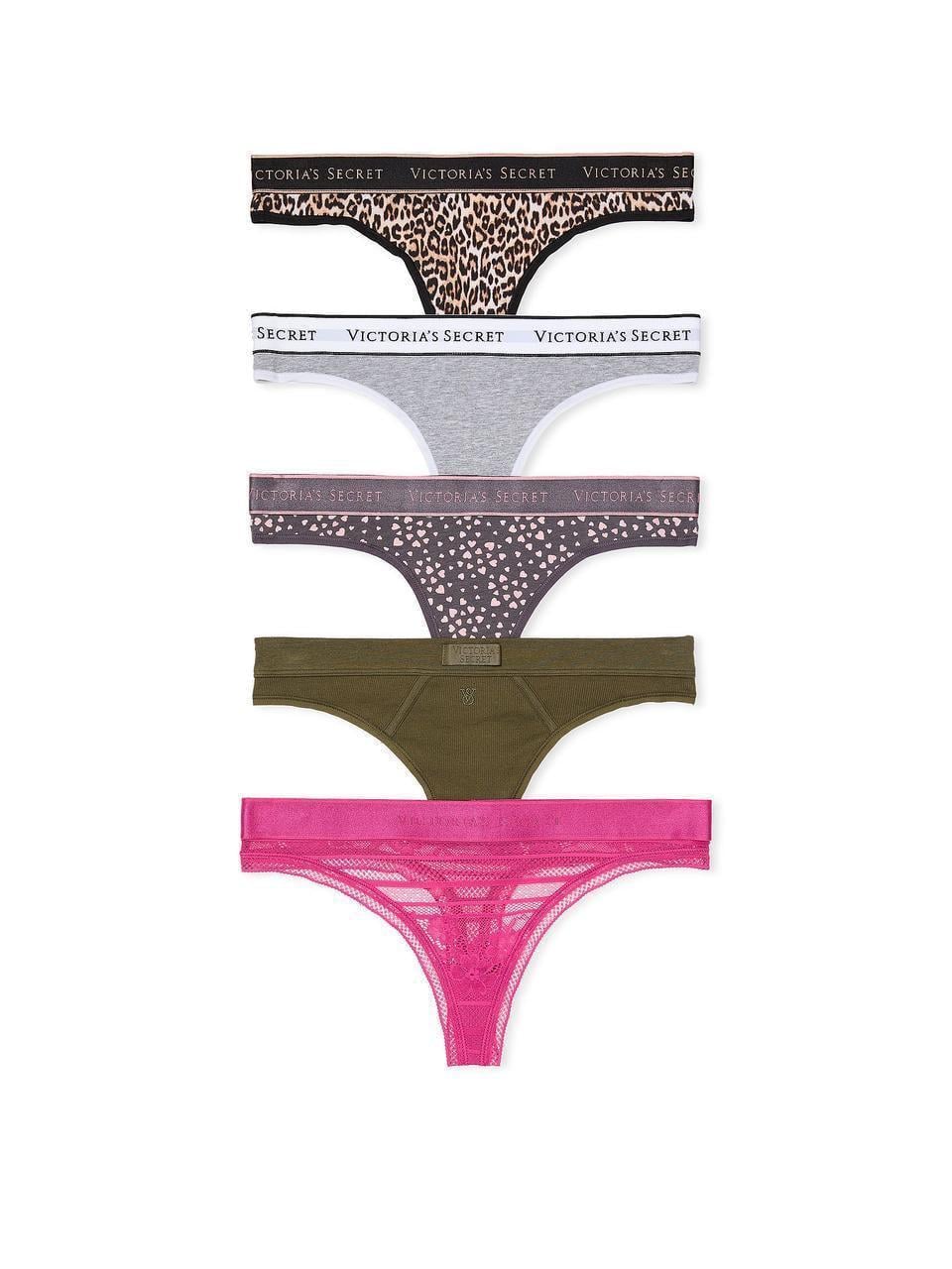 Набор трусиков Victoria's Secret Mixed Thong M 5 шт. Разноцветный (2435769036) Набор трусиков Victoria's Secret Mixed Thong M 5 шт. Разноцветный (2435769036)