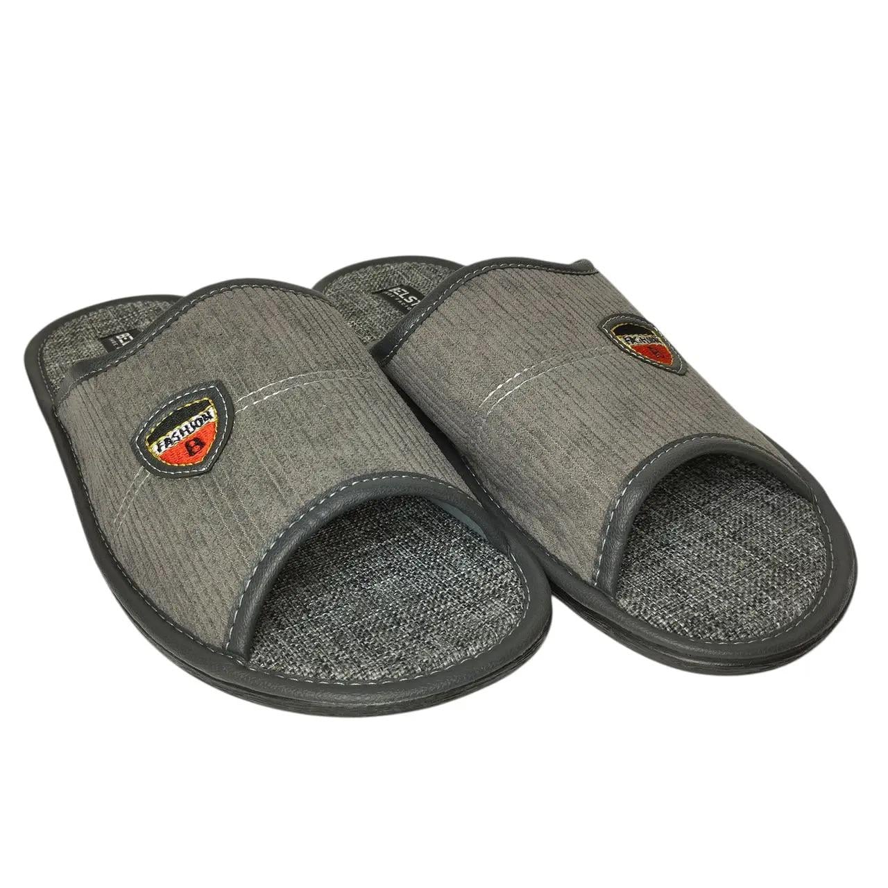 Домашние тапочки мужские открытые Белста вельвет р. 46 30 см Серый (33341282)