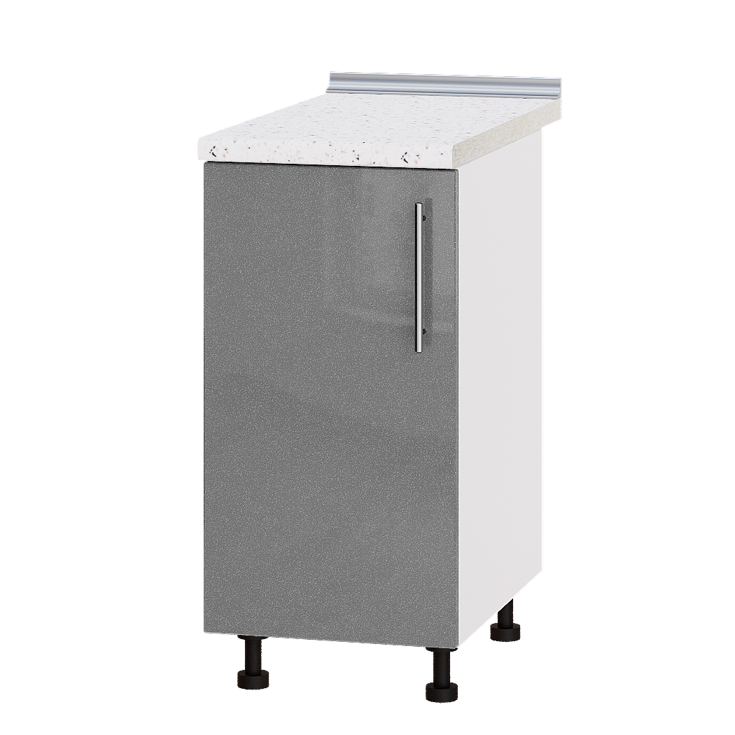 Шафа нижня Еверест Модерн модуль Низ Н83-400 40х47х85 см Сріблястий металік глянець/Білий (02877)