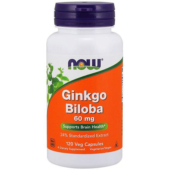 Гінко білоба NOW Foods Ginkgo Biloba 60 мг 120 Veg Caps