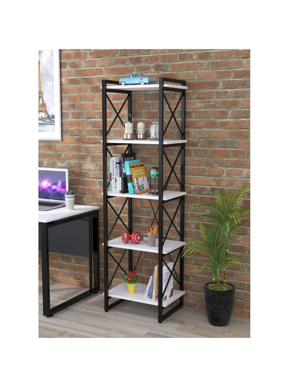 Стеллаж MSM Loft Скиф-5-550 Черный/белый (92304)