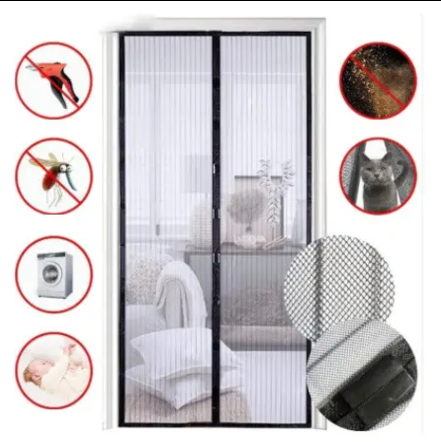 Москитная сетка на магнитах Magic Mesh 210х100 см Черный - фото 4 Москитная сетка на магнитах Magic Mesh 210х100 см Черный - фото 4