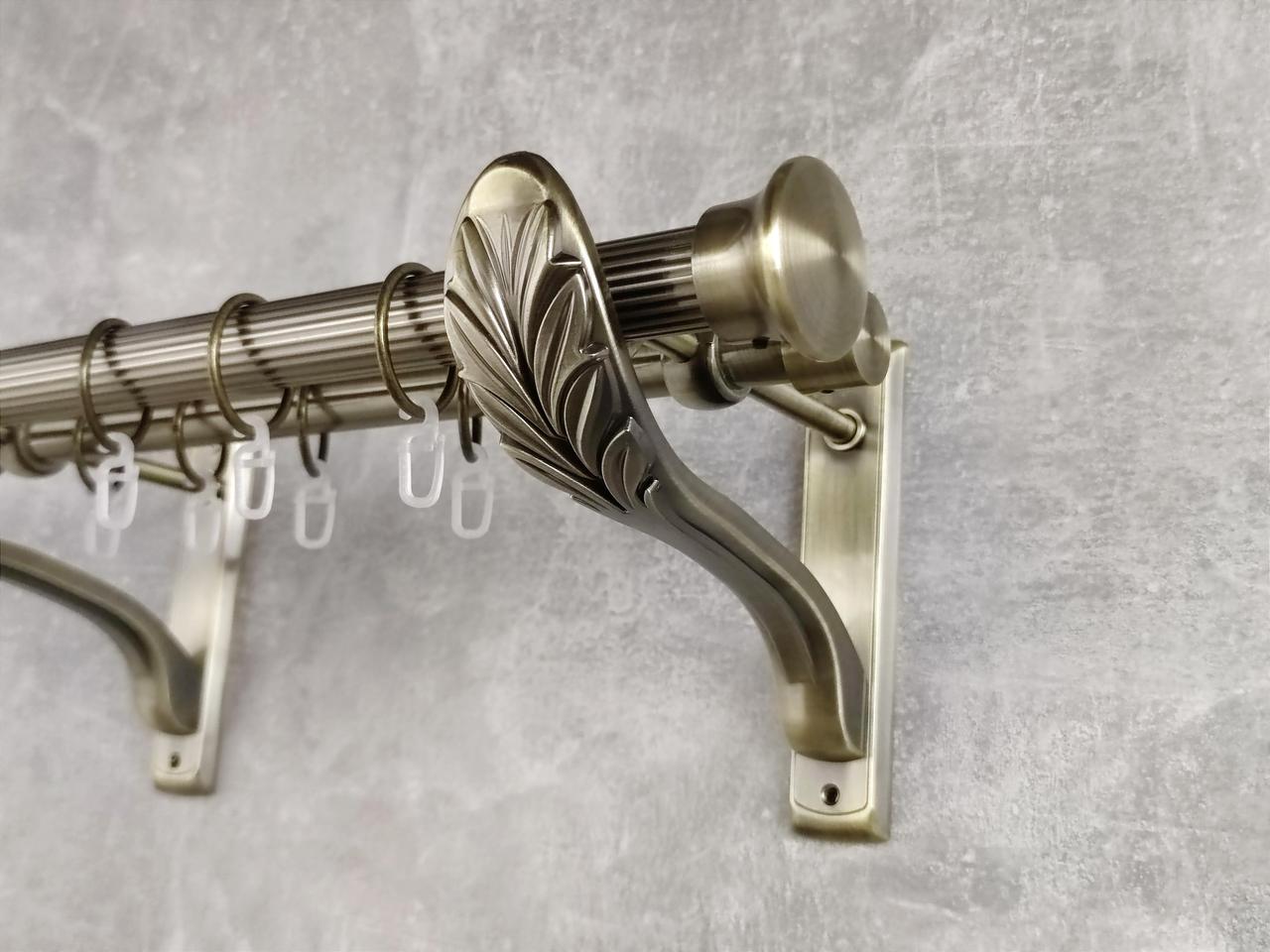 Карниз MStyle металлический для штор двухрядный Дуо 25/19 мм рифленый 300 см Антик (5012062)