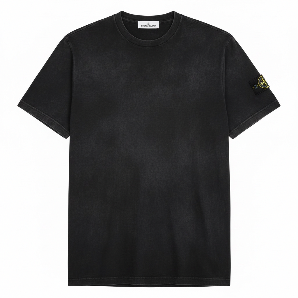 Футболка мужская в стиле Stone Island Regular-Fit Vintage Washed Patch Logo T-Shirt XL Черный (SI12003.3XL)