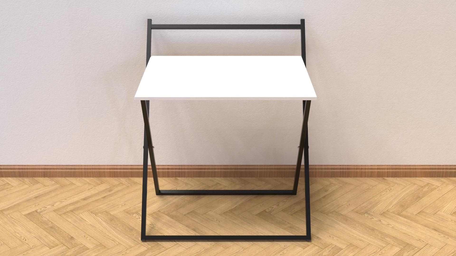 Стол трансформер компьютерный Ferrum-decor Компакт 1 16 мм 750x790x720 мм металл Черный/ДСП Белый (KOM101)