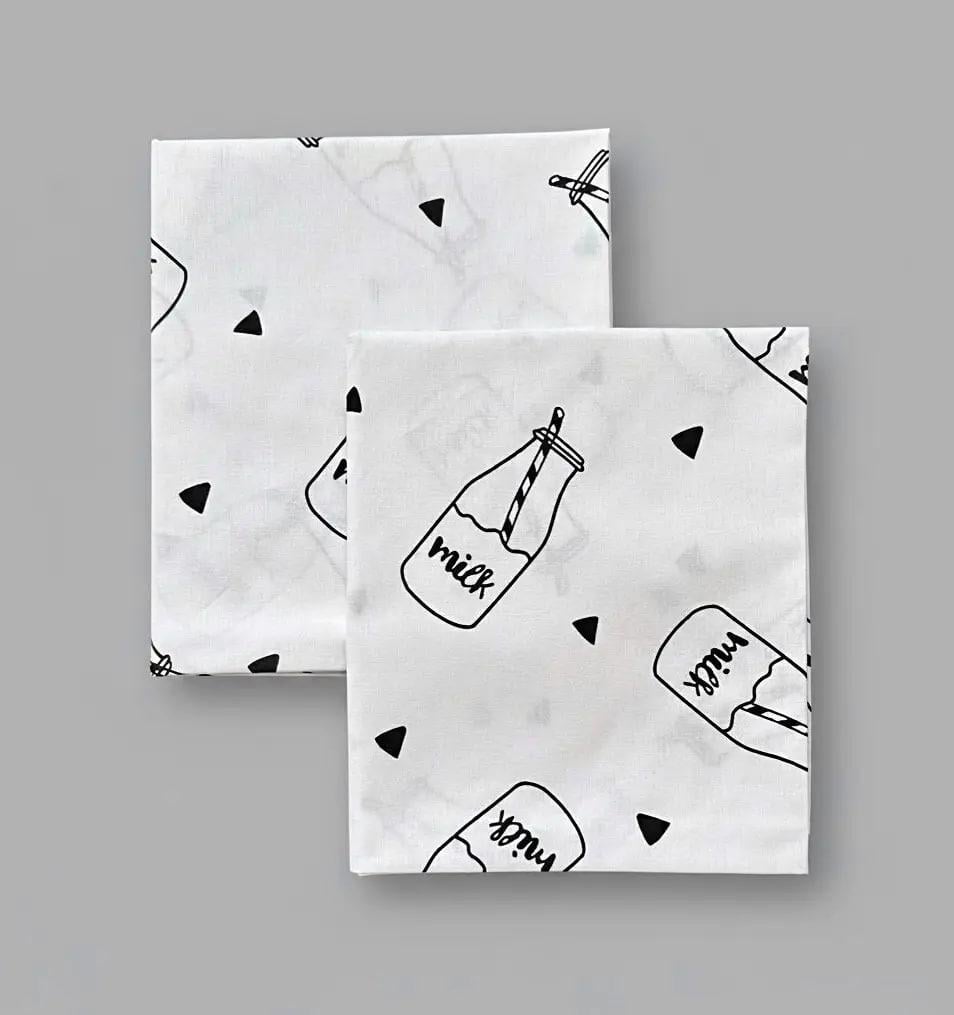 Пеленка детская BST из натуральной хлопковой ткани 2 шт. 90х80 см Черный/Белый (2506168448)