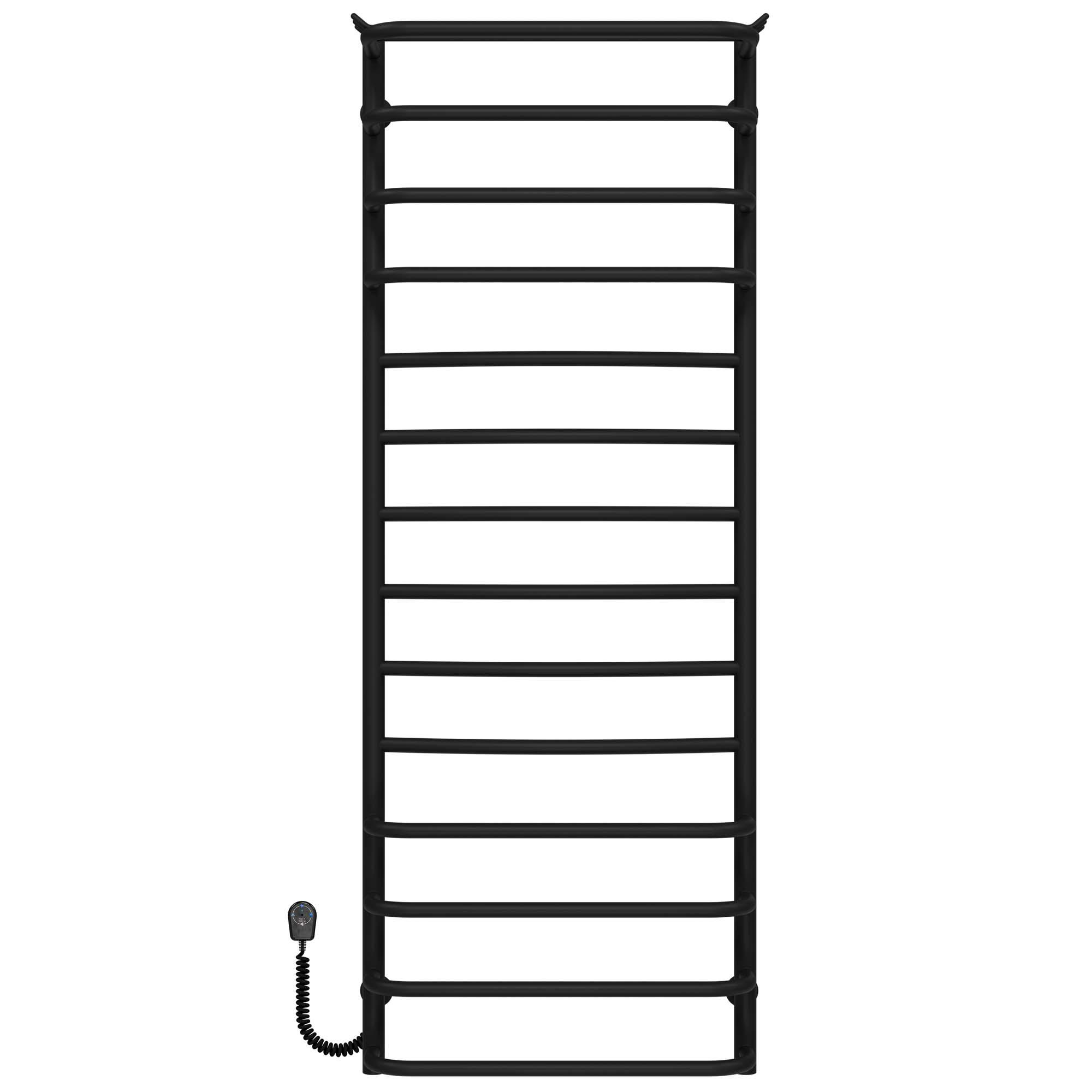 Полотенцесушитель электрический Deffi Юность П14 EF16 левое подключение нержавеющая сталь 500x1400 мм Черный (C.YU.140.50.14.EBL5)