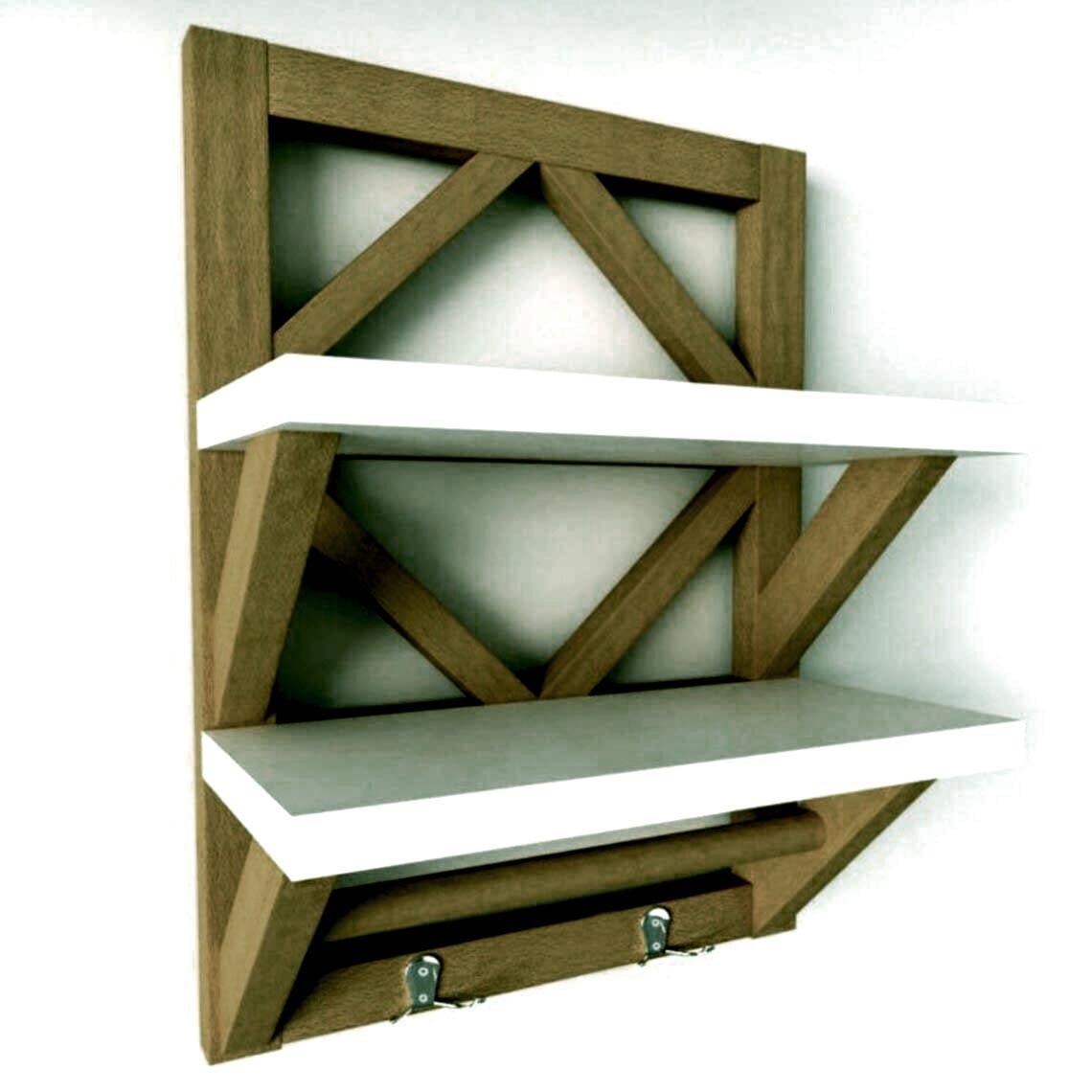 Полка для ванной из дерева Арефт Мускат/Зефир (ВНП/01470720)