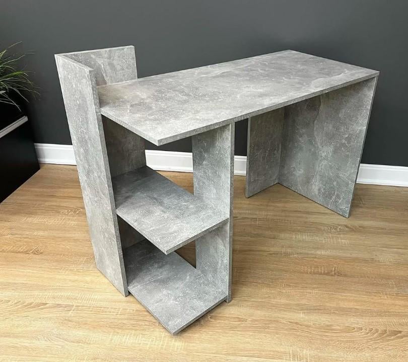 Компьютерный стол с полочками 1116х516х750 мм Бетон