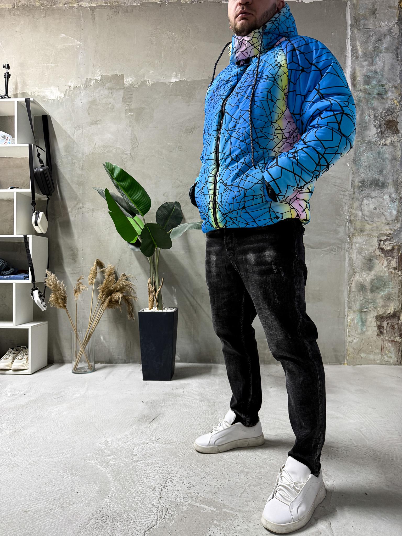 Куртка зимова зі знімним капюшоном 7-527 S Блакитний (37290)