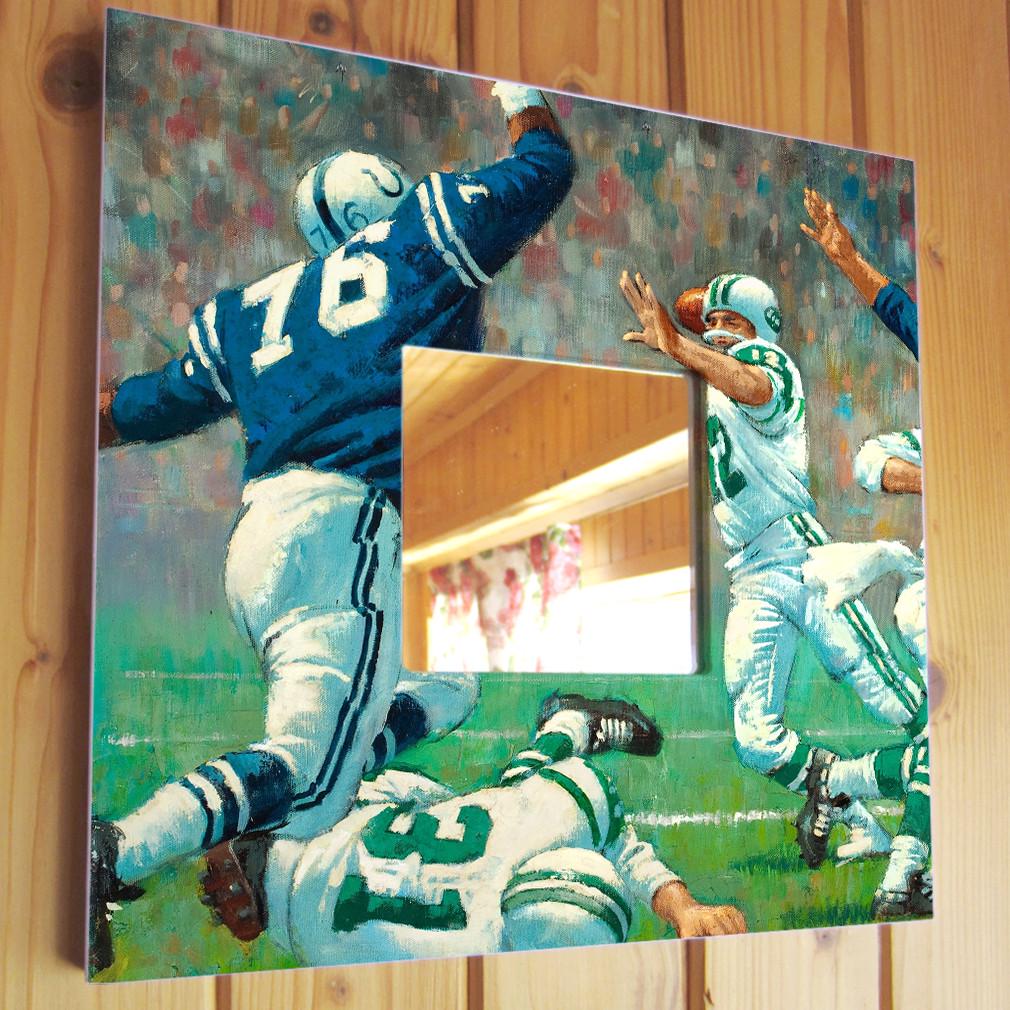 Зеркало декоративное Американский футбол 260х260 мм (M00480)