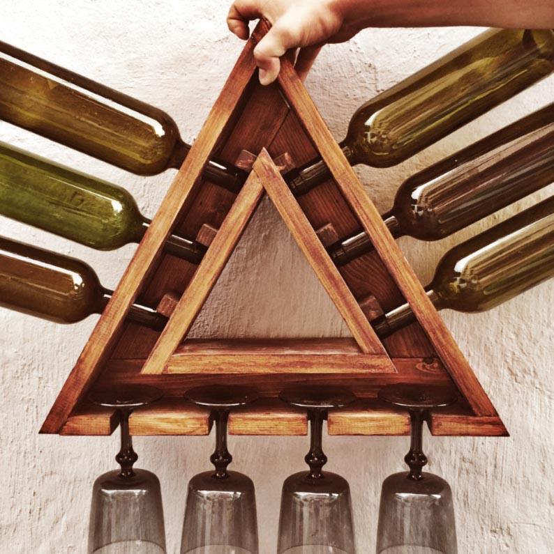 Полка для вина настенная из дерева Куроиси Шафран (ПНК-026606)