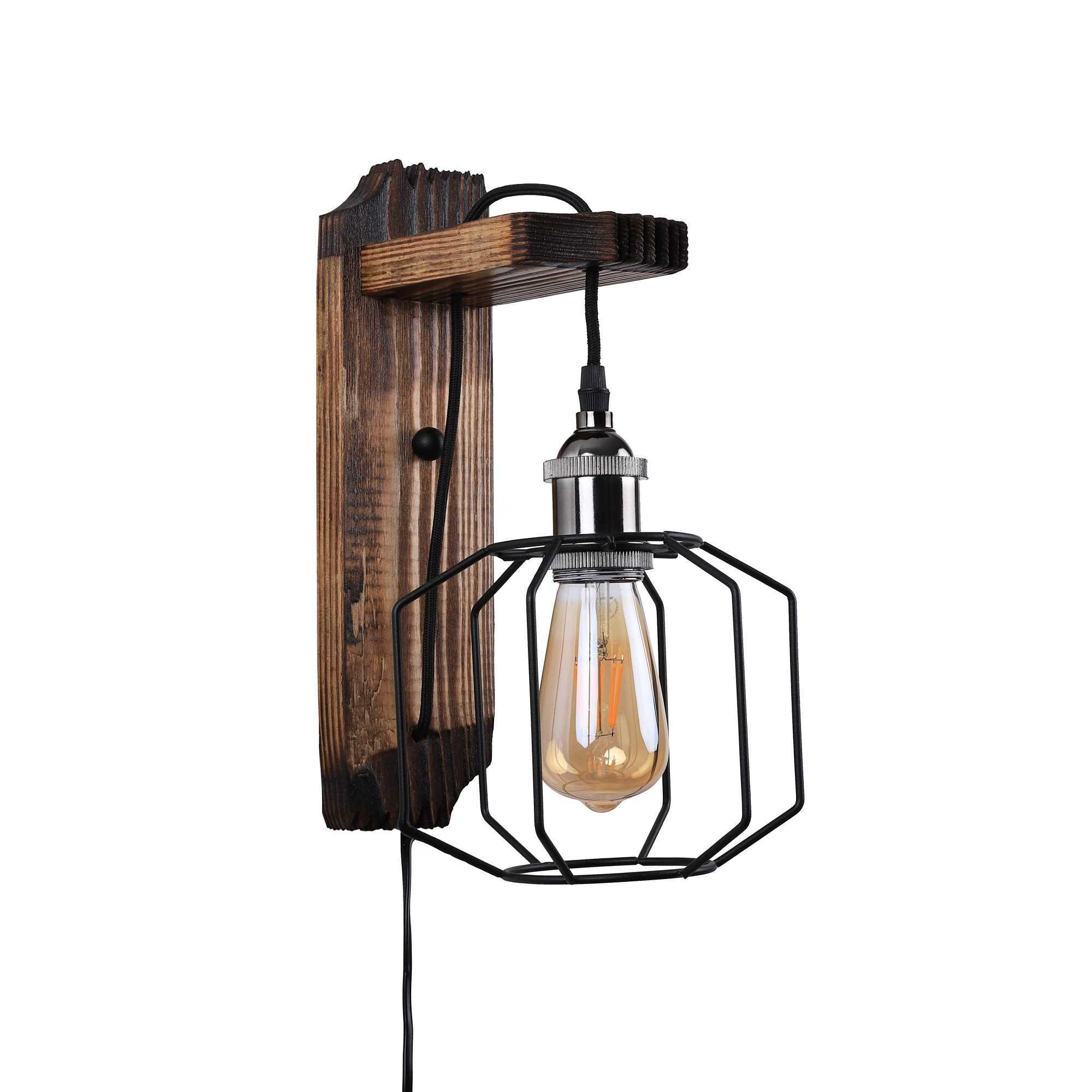 Люстра деревянная Sirius S7150/1 на 1 лампочку Светлый обжиг (000031875)