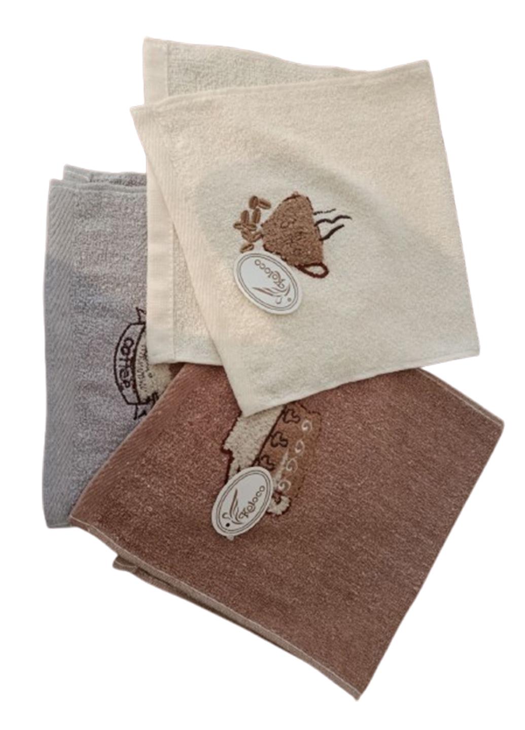 Набор кухонных полотенец микрофибра Koloco влагопоглощающие 50x25 см 3 шт. Разноцветный (254154)