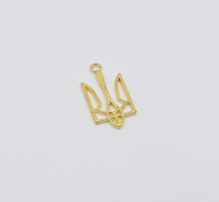 Підвіска декоративна металева Тризуб України 3,1х1,6 см Золотистий (554592371)