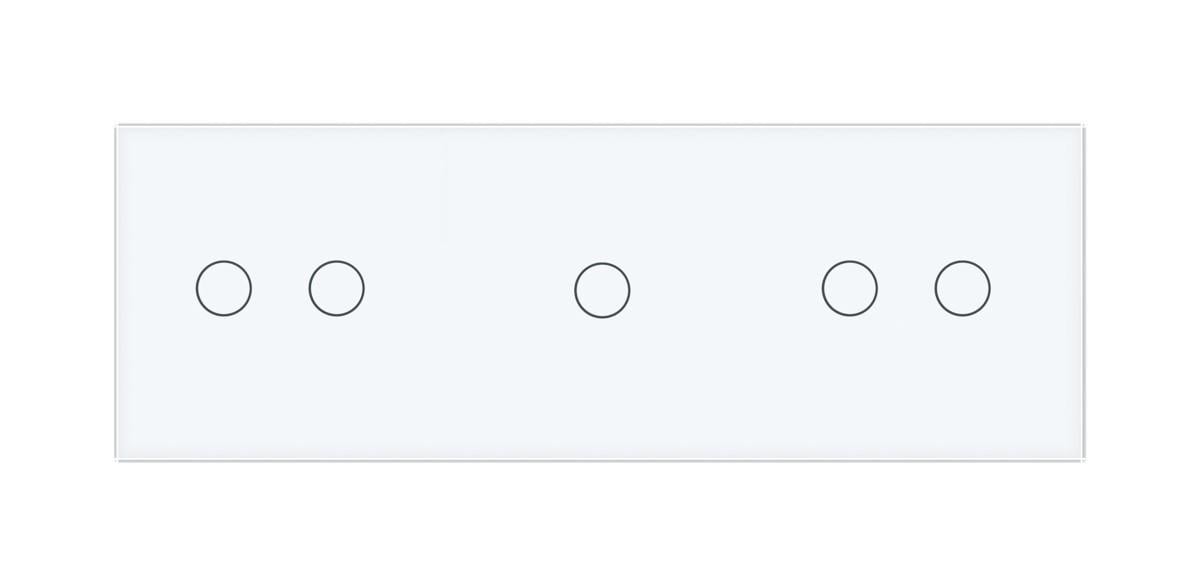 Вимикач сенсорний Livolo 5 каналів 2-1-2 скляний Білий (VL-C702/C701/C702-11) - фото 2
