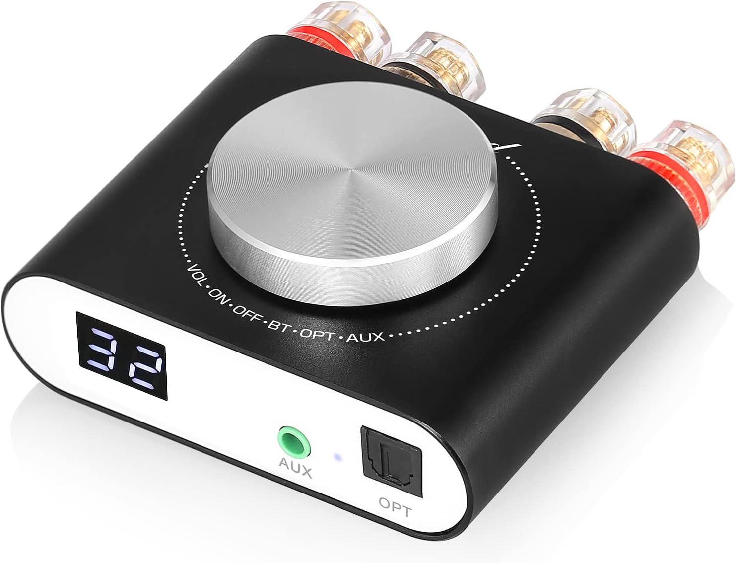 Підсилювач потужності Nobsound Q10 Mini Digital AUX 2.0-канальний Hi-Fi стереоаудіопідсилювач Bluetooth 5.0 100 Вт Black (22885))