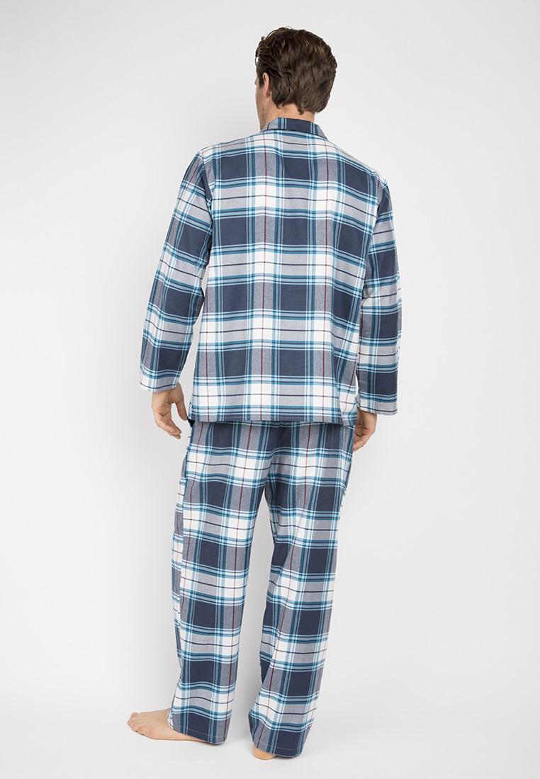 Пижама мужская Cyberjammies Lewis 6630-6631 в клетку M Синий (5051877370555) - фото 2