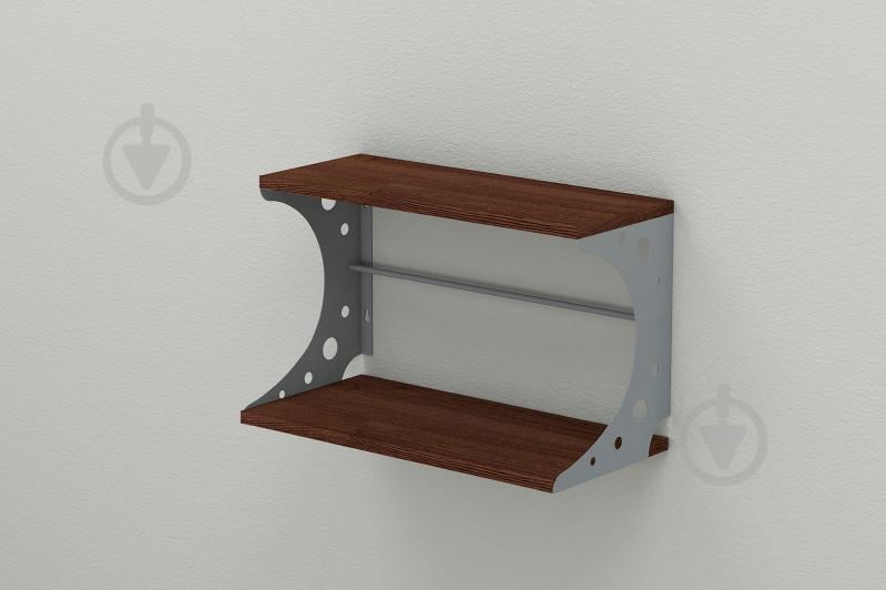 Полка настенная Ferrum-decor Букин 330x600x240 металл Серый ДСП Венге 16 мм (BUK0038)