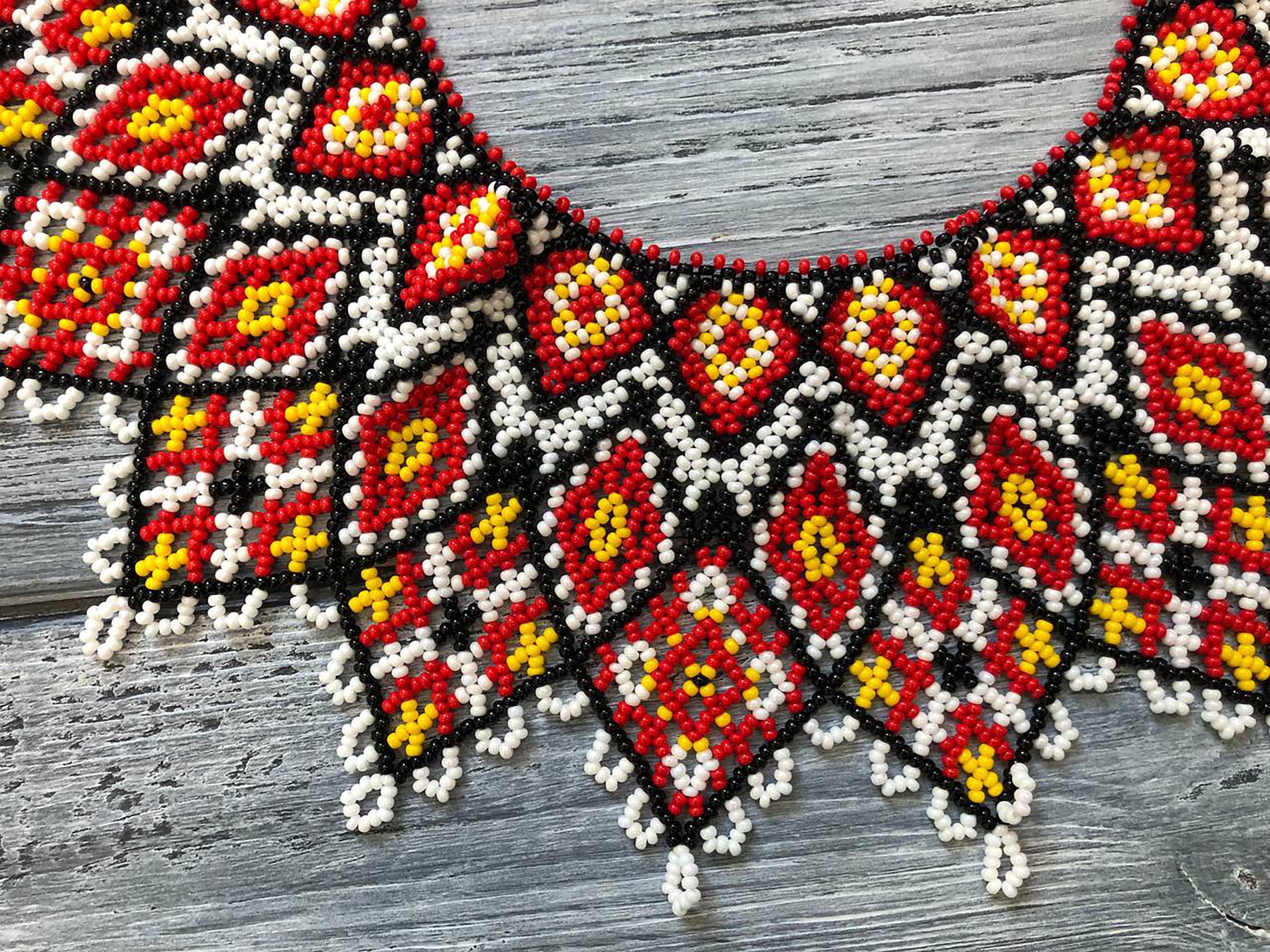 Кольє-силянка з бісеру HatynkaUA Traditional Necklace ручної роботи (SUN999_06) - фото 3