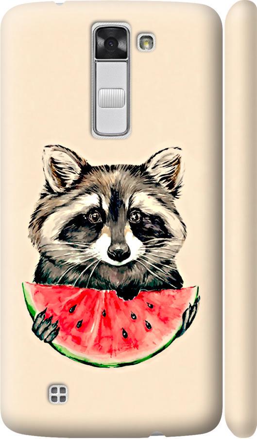 Чехол на LG K8 K350E Енотик с арбузом (4605m-297-42517)