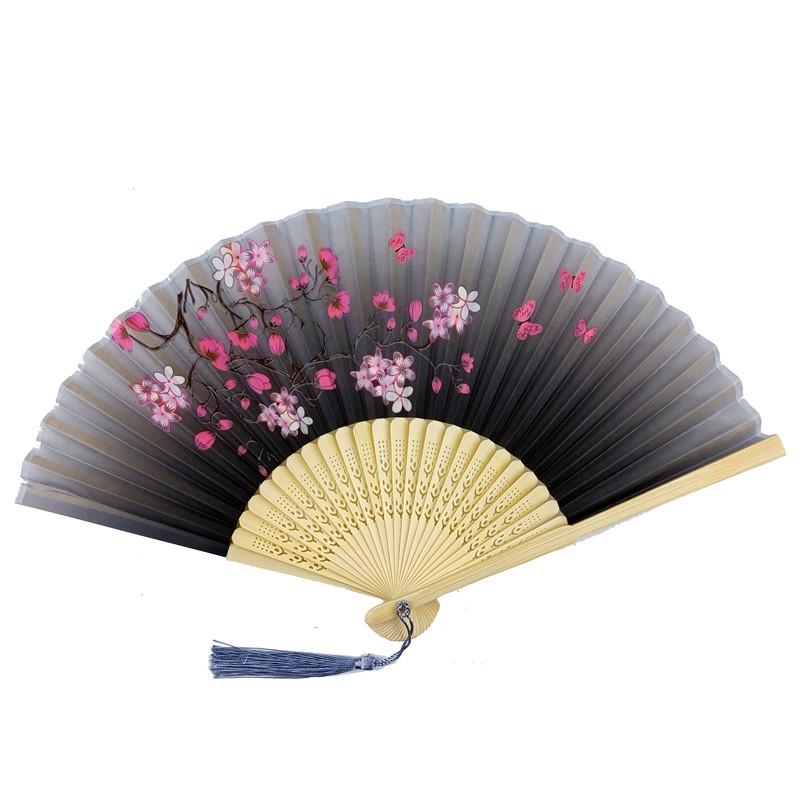 Віяло дерев'яне 21х37 см Сірий (C4064)