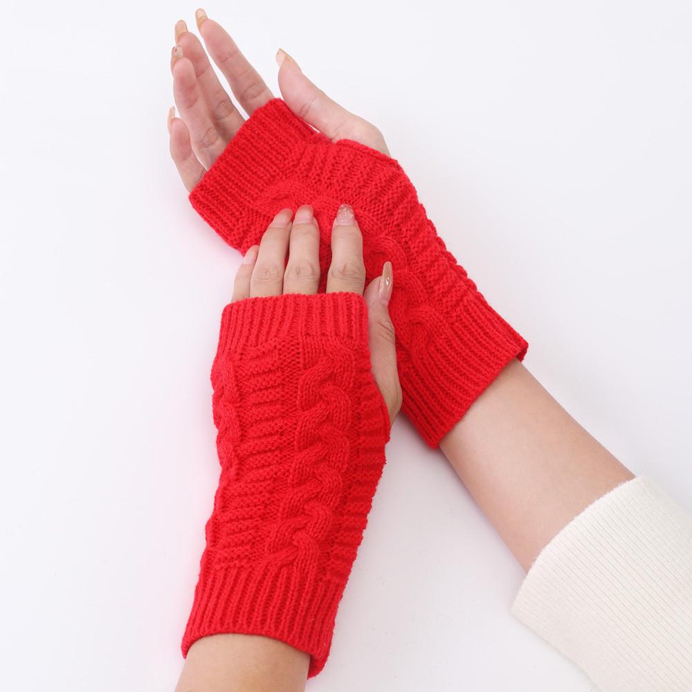 Митенки с текстурой вязки One size Красный (2331) - фото 2