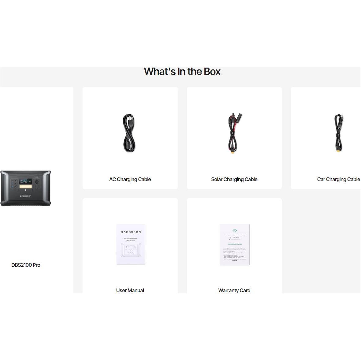 Зарядная станция Dabbsson DBS2100 Pro 2400 W 2150 Wh (117662) - фото 6 Зарядная станция Dabbsson DBS2100 Pro 2400 W 2150 Wh (117662) - фото 6