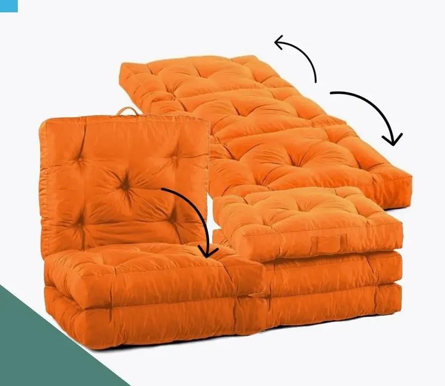 Матрац-трансформер 3в1 оксфорд 200x80x15 см Помаранчевий - фото 2