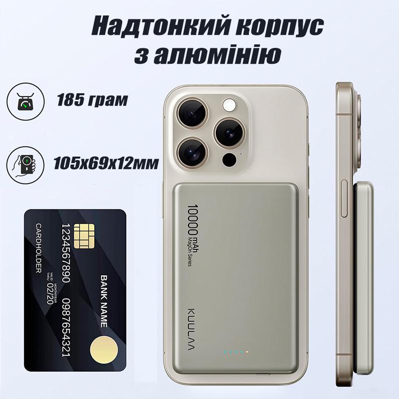 Повербанк беспроводной Q9 MagSafe с беспроводной зарядкой для iPhone 20W 10000 mAh (19480583) - фото 5