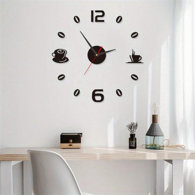 Часы настенные 3D Coffee mini бескаркасные с бесшумным механизмом самоклеящиеся 40 см Черный (D-0114) - фото 2 Часы настенные 3D Coffee mini бескаркасные с бесшумным механизмом самоклеящиеся 40 см Черный (D-0114) - фото 2