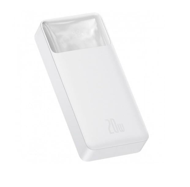 Повербанк Baseus Bipow Digital Display із швидкою зарядкою 2 USB/1 Type-C QC 20W 20000 mAh White (401240377) - фото 4