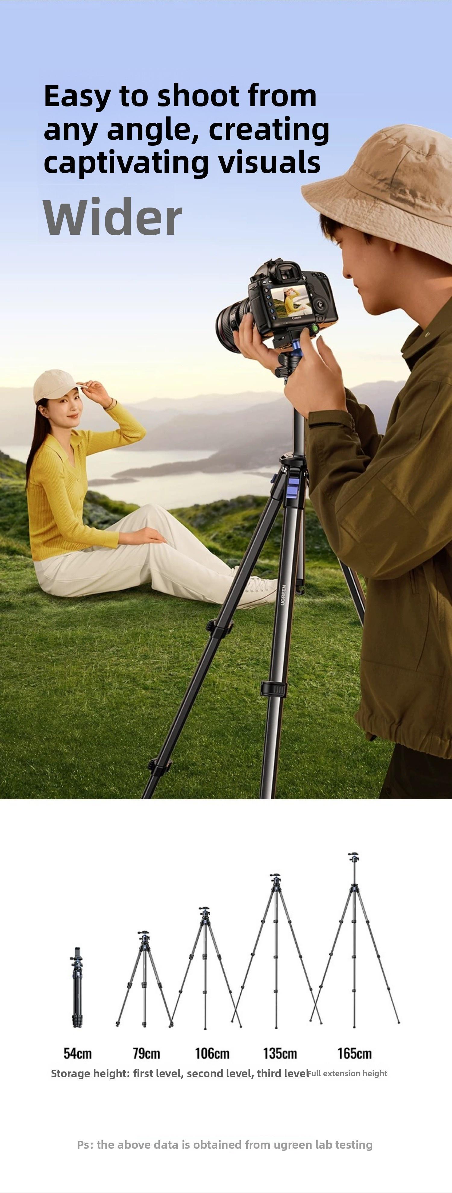Штатив телескопический Ugreen 15 алюминиевый 165 см (55925) - фото 14 Штатив телескопический Ugreen 15 алюминиевый 165 см (55925) - фото 14