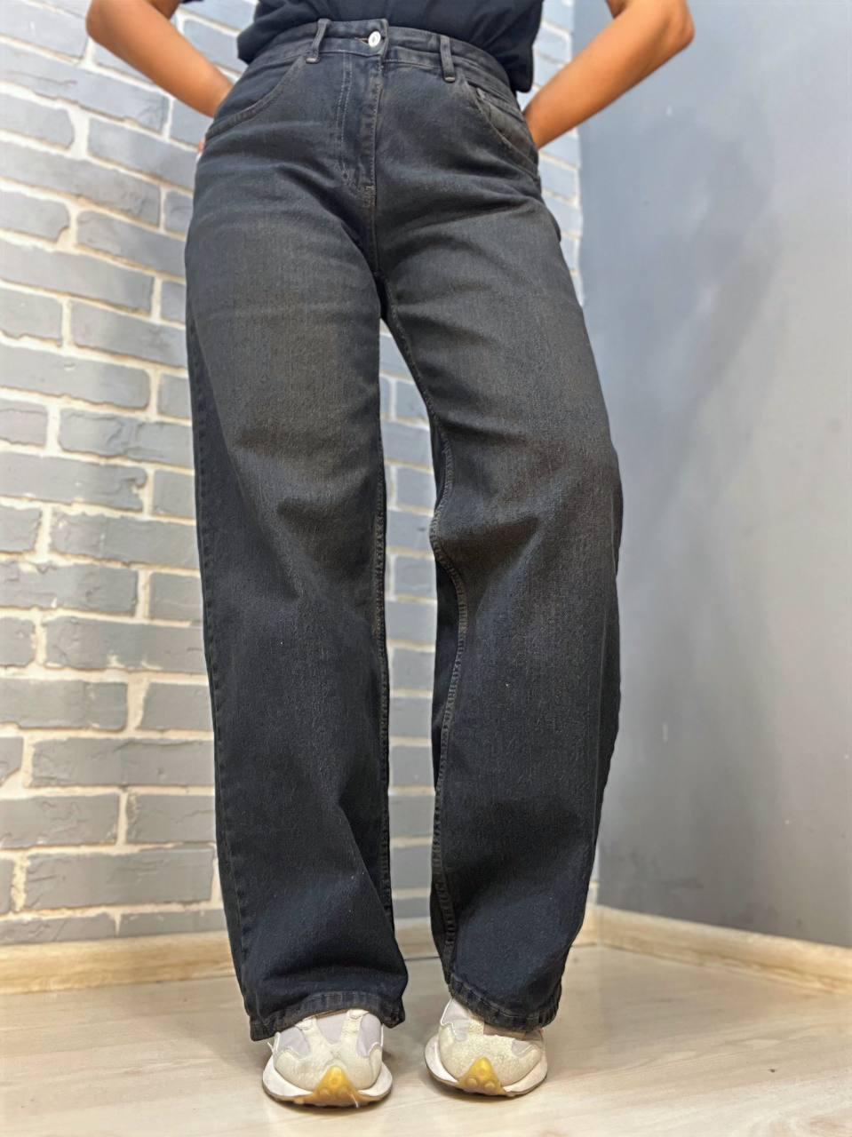 Джинсы женские I8 55516 Baggy Straight fit палаццо ровные от бедра р. 25 Синий с коричневым (2707) - фото 10