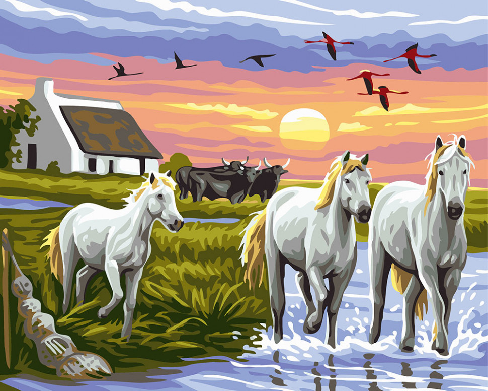 Картина по номерам Brushme Табун на закате (GX24101)