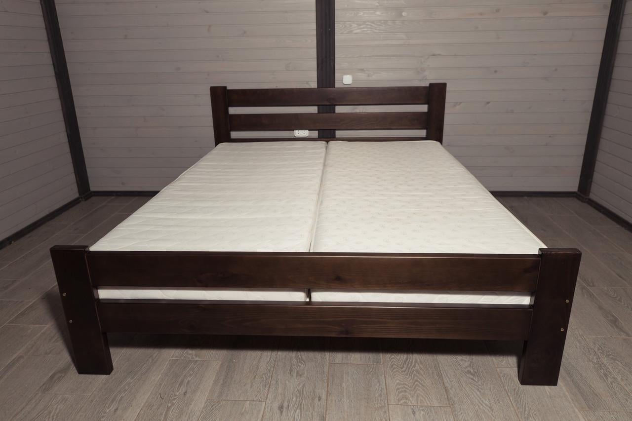 Кровать деревянная полуторная 120x200 см Венге (1753771247)